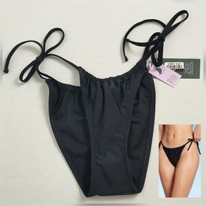Wild Fable Swimming Bikini Bottom High Cut  Size S Black Resort Beach